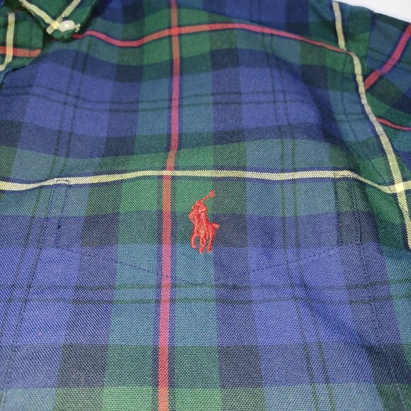 Ralph Lauren Cotton Plaid Button Down Shirt Mens M Classic Preppy Old Money - Picture 2 of 7